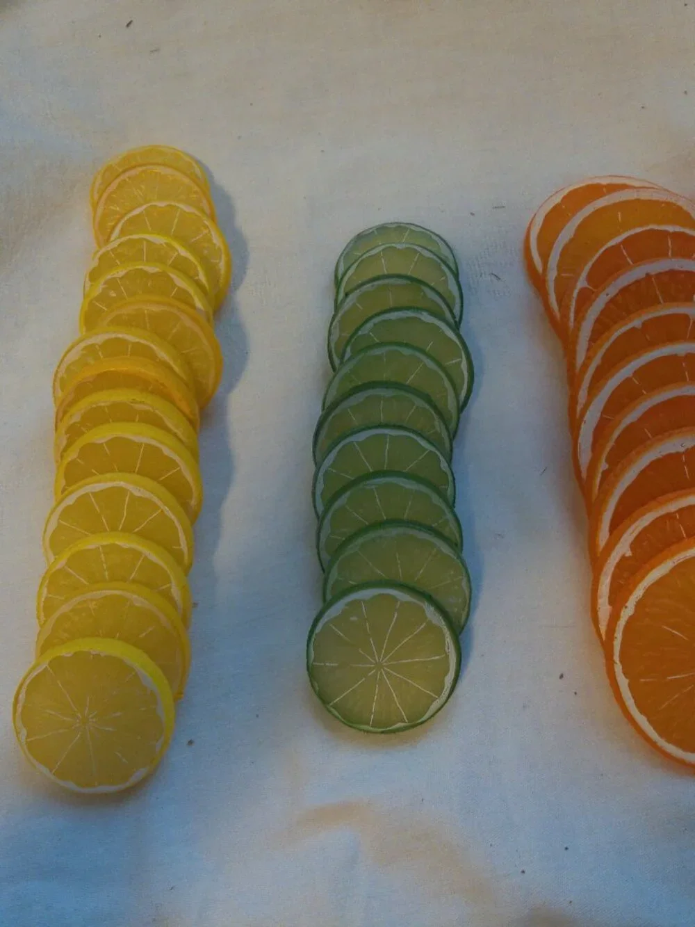 Fake Fruit Slices Lemons, Limes, Oranges Lot of 34 VGUC